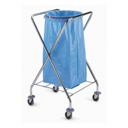 Wózek na odpady 1x120l chromowany TTS Round Dust 120L składany #4021
